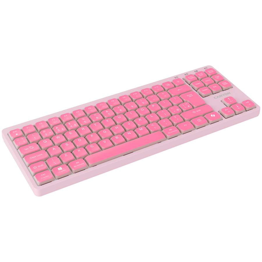CANYON Keyboard OnType 10 Low Profile EN Wired Pink-photo 2