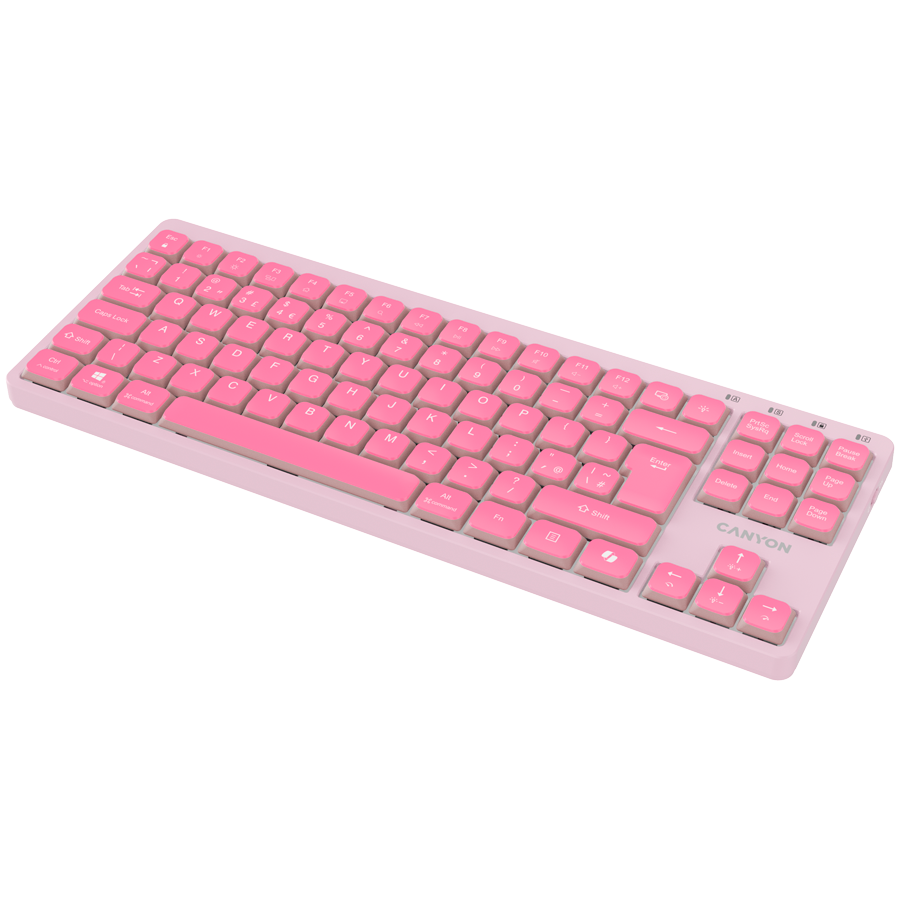 CANYON Keyboard OnType 10 Low Profile EN Wired Pink-photo 3