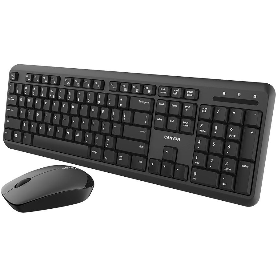 CANYON SET-W20 EN/BG Keyboard+Mouse Velvet Wireless Black