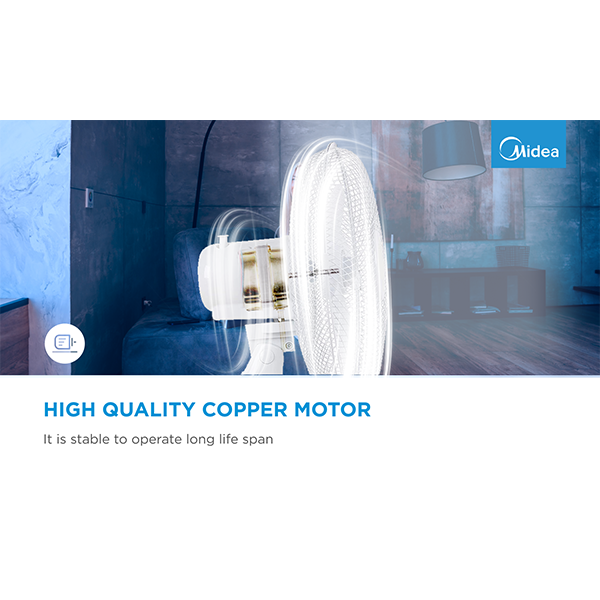 Table fan, 40W, 40cm, 3 speeds, mechanical, noise level: 50-60 dB, Oscillation 80°, Tilting +24° -12°-photo 4