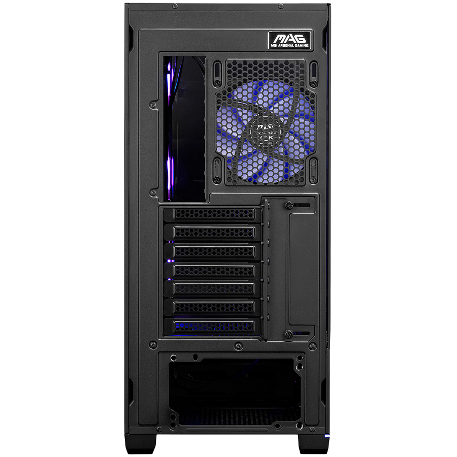 MSI MAG PANO 110R PZ, Mid-Tower, ATX/M-ATX/ITX, 2x USB 3.2, 1x USB Type-C 20Gbs, 1x Audio/Mic, LED Button, ARGB Hub, 4x 120mm ARGB Fans, ARGB Fan Hub, Mesh Panel, Tempered Glass, Black - Image 4