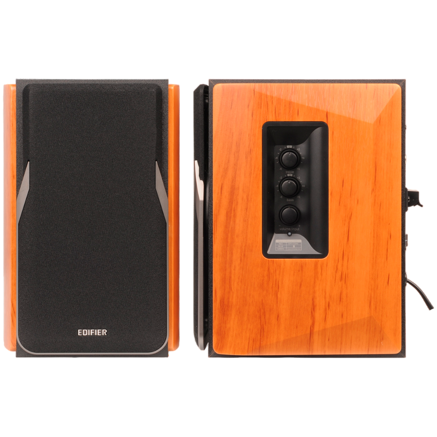 Edifier R1380DB 2.0 Bookshelf Speakers, BT V5.1, Optical, Coaxial, RCA, 1-inch Tweeters, 4-inch Drivers, 42W (RMS), Control Knobs and Remote Control, Brown-photo 3