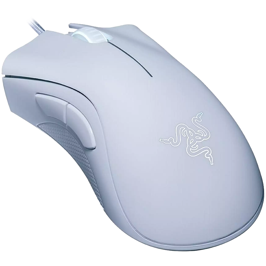Razer DeathAdder Essential White Edition, Gaming Mouse, True 6 400 DPI optical sensor, Ergonomic Form Factor, Mechanical Mouse Switches with 10 million-click life cycle, 1000 Hz Ultrapolling, Single-color white lighting-photo 1