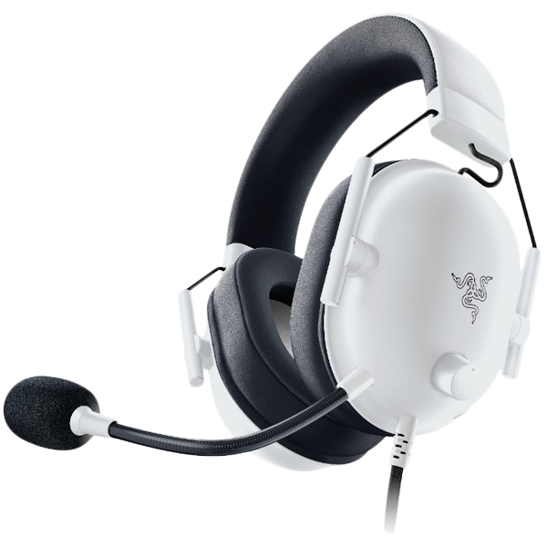 Razer BlackShark V2 X - White, 12 Hz – 28 KHz Frequency Response, 32 Ω (1 kHz) Impedance, Razer TriForce Driver, Breathable memory foam, Advanced passive noise cancellation, Analog 3.5 mm Connection, 100 Hz – 10 kHz Microphone Frequency, 1.3 m-photo 1