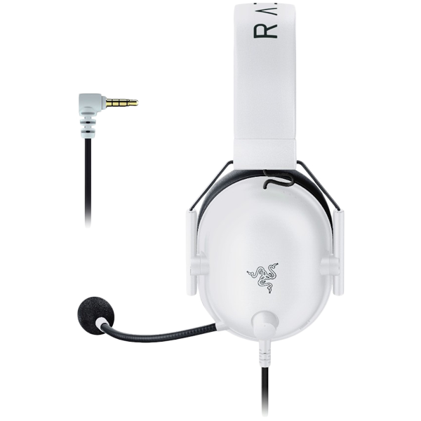 Razer BlackShark V2 X - White, 12 Hz – 28 KHz Frequency Response, 32 Ω (1 kHz) Impedance, Razer TriForce Driver, Breathable memory foam, Advanced passive noise cancellation, Analog 3.5 mm Connection, 100 Hz – 10 kHz Microphone Frequency, 1.3 m-photo 3