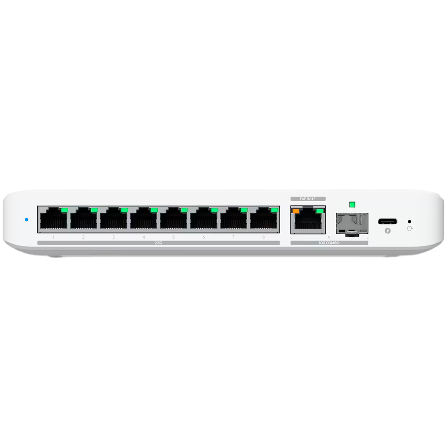 Ubiquiti switch USW-Flex-2.5G-8-EU 8-port 2.5 GbE ports, 10 GbE PoE+ input port for power / SFP+ port combo-photo 1