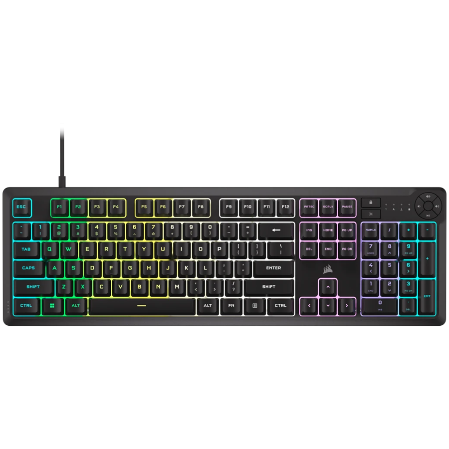 CORSAIR K55 CORE RGB Black, Fully customizable ten-zone RGB backlight