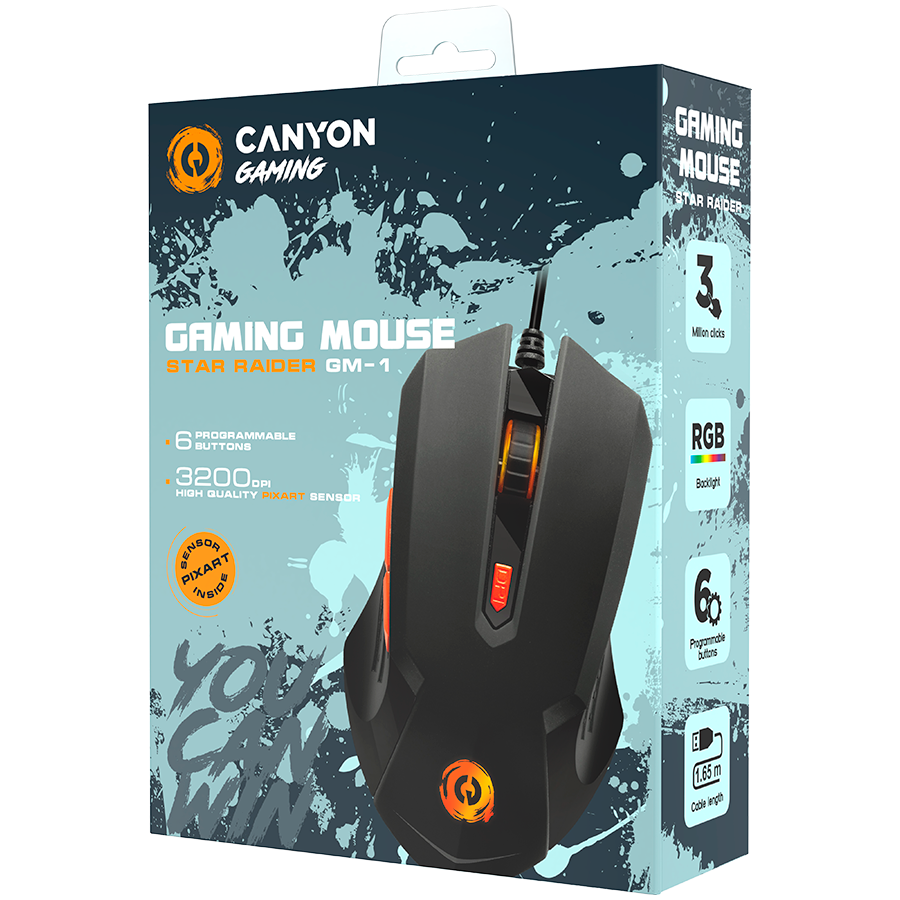 CANYON mouse Star Raider GM-1 RGB 6buttons Wired Black-photo 2
