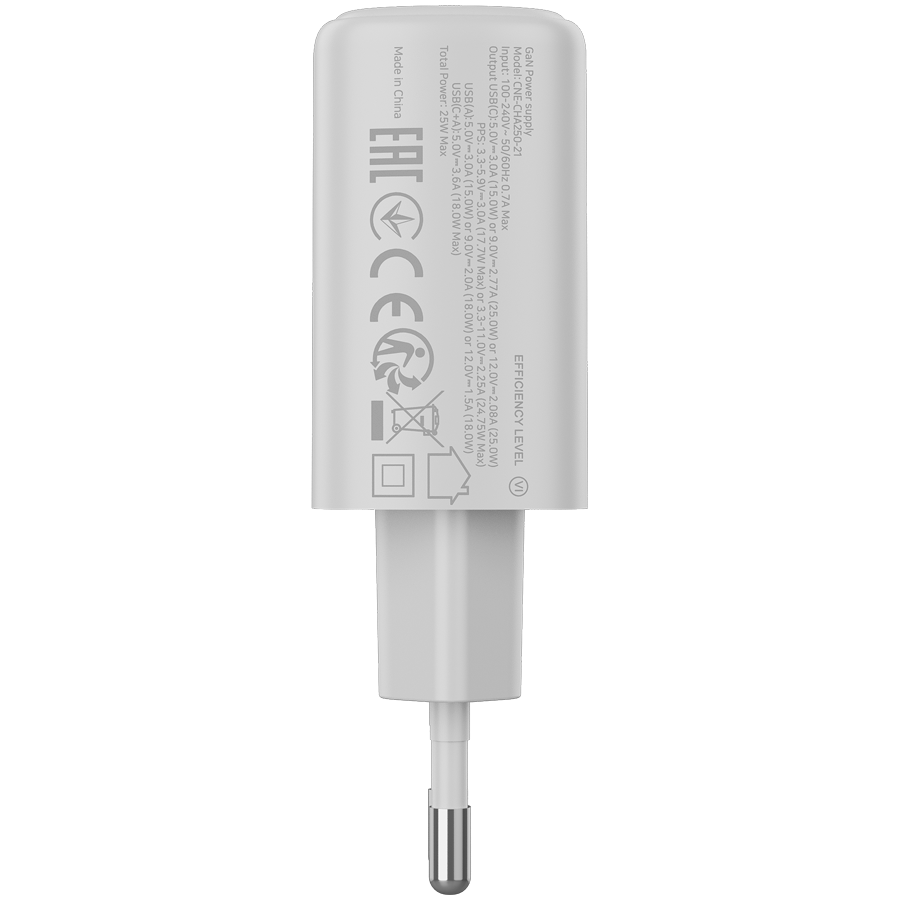 CANYON charger OnCharge 250 25W 1xPD 1xQC EU White-photo 2