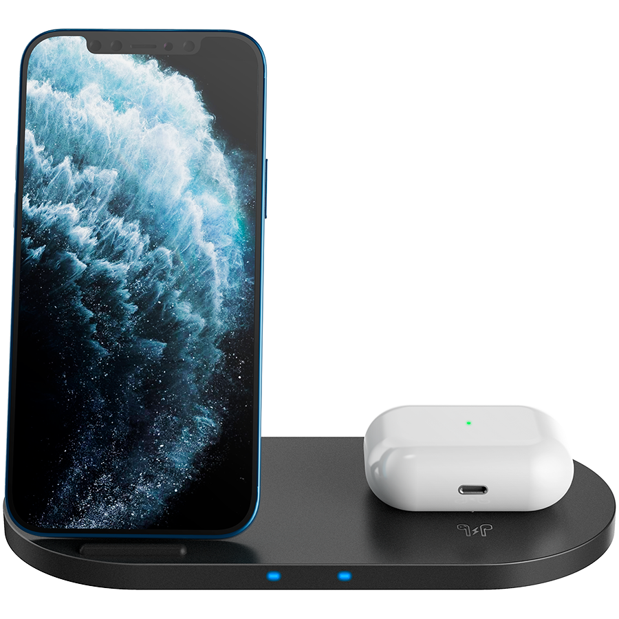 CANYON wireless charger WS-202 10W 2in1 Black-photo 1