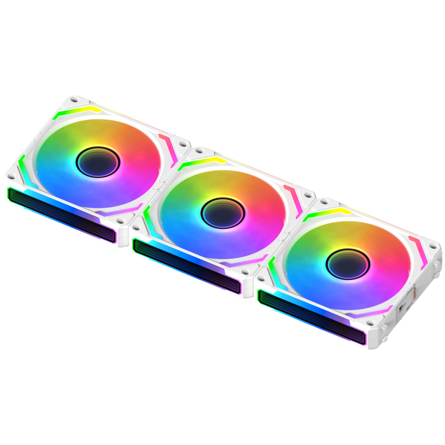 Starlink Ultra Arctic, EN40856, 3PCS White Easy Clip On & Smart Link Fan,ARGB & PWM Cable,Galaxy II Fan Control Box & Remote,Color Box)