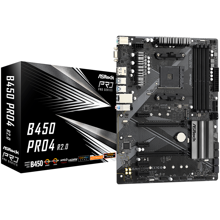 ASROCK B450 PRO4 R2.0 ATX AM4 DDR4