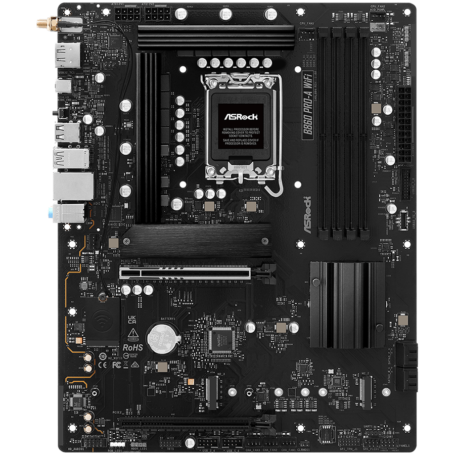 ASROCK B860 PRO-A WIFI, Socket 1851, 4x DDR5, WiFi, Bluetooth, ATX - Image 2