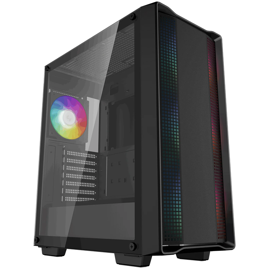 DeepCool CC560 ARGB V2, Mid Tower, Mini-ITX/Micro-ATX/ATX, 1xUSB3.0, 1xUSB2.0, 1xAudio, 4x120mm Pre-Installed ARGB Fans, Tempered Glass, Mesh Panel, 2Y, R-CC560-BKTAA4-G-2