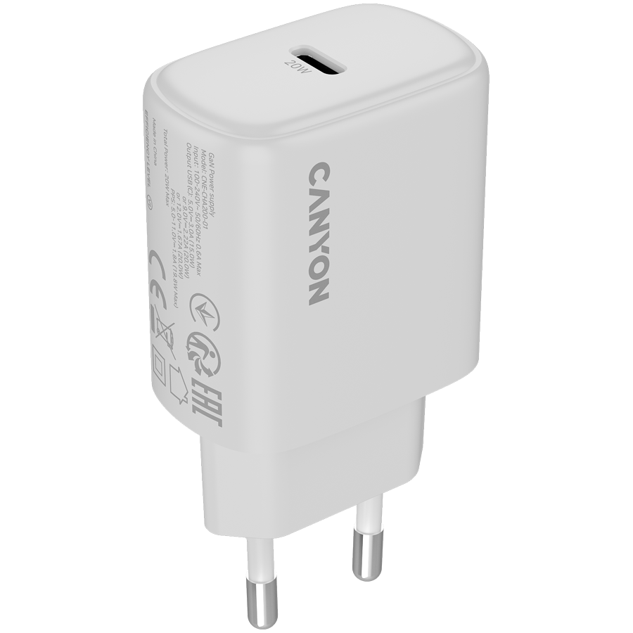 CANYON charger OnCharge 200 20W 1xPD EU White