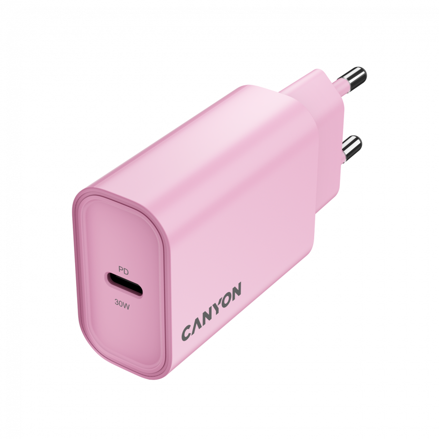 CANYON charger OnCharge 30CL Max Power 30W 1xPD EU Pink-photo 1