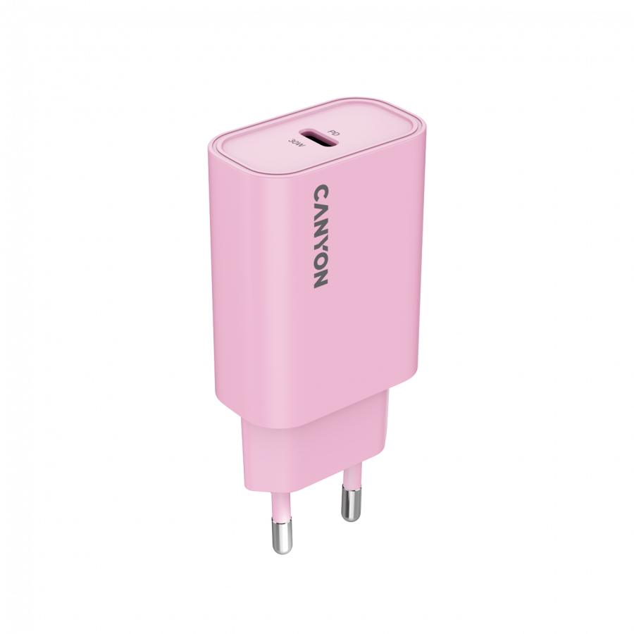 CANYON charger OnCharge 30CL Max Power 30W 1xPD EU Pink-photo 2