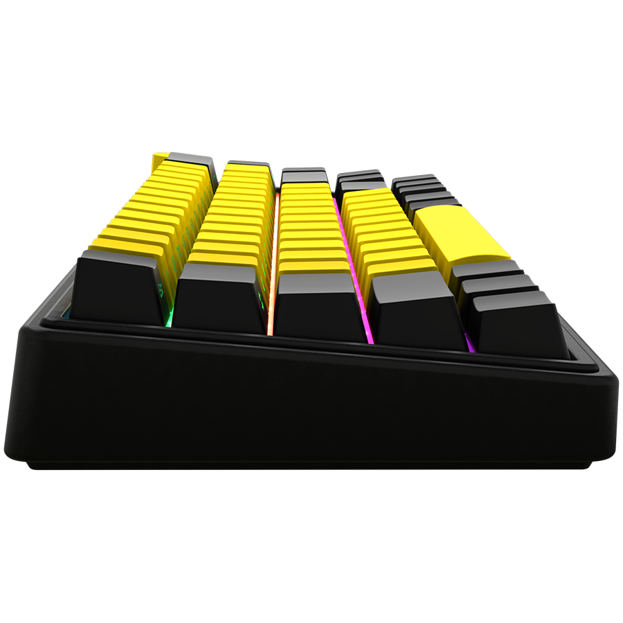 LORGAR KBP70MW, Wireless 65% Mechanical Gaming Keyboard Pro, Black/yellow, EN layout-photo 3