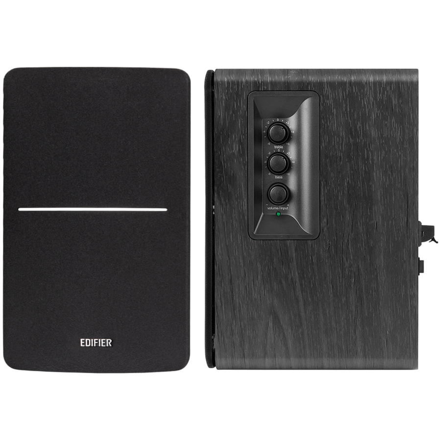 Edifier R1280DBs 2.0 Bookshelf Speakers, BT V5.1, Optical, Coaxial, RCA, 0.5-inch Tweeters, 4-inch Drivers, Sub-Out, 42W (RMS), Control Knobs and Remote Control, Black-photo 2