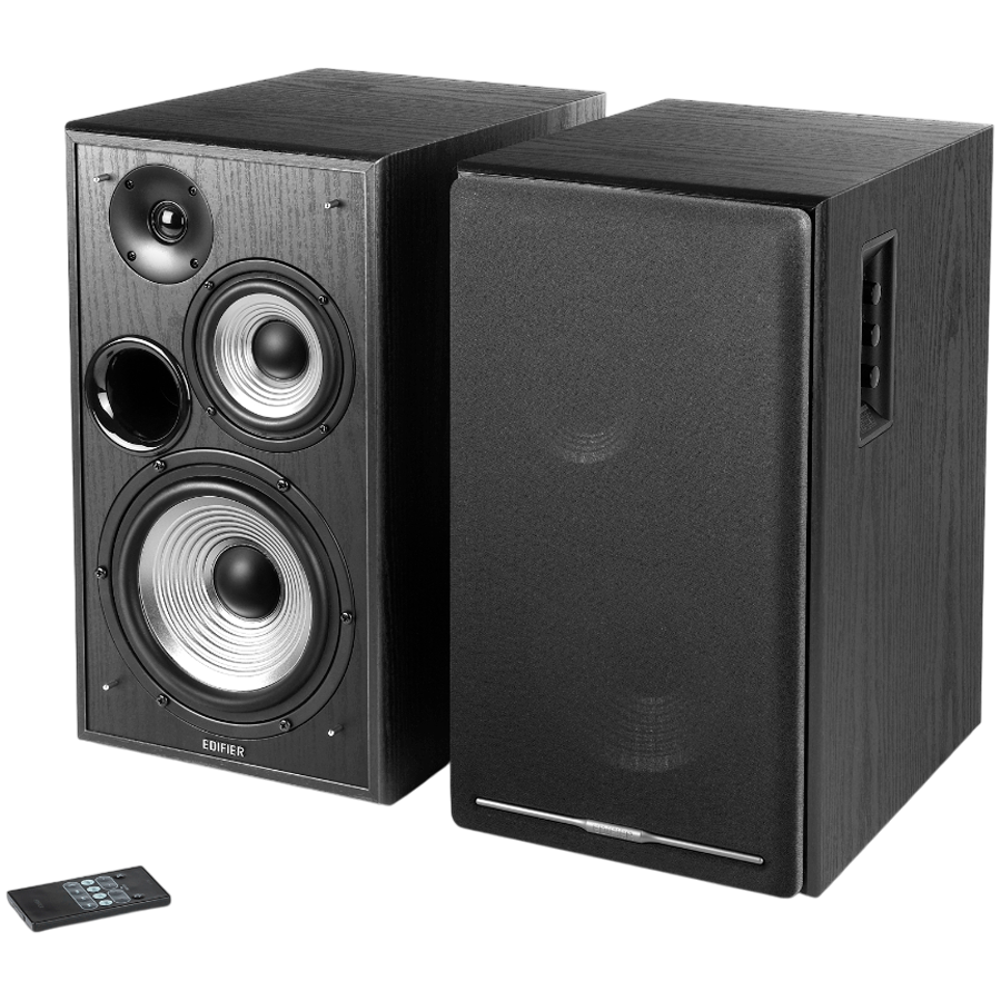 Edifier R2750DB 2.0 Bookshelf Speakers, BT V5.1, Optical, Coaxial, RCA, 0.75-inch Tweeters, 4-inch Drivers, 6.5-inch Woofers, Sub-Out, 136W (RMS), Control Knobs and Remote Control, Black-photo 1