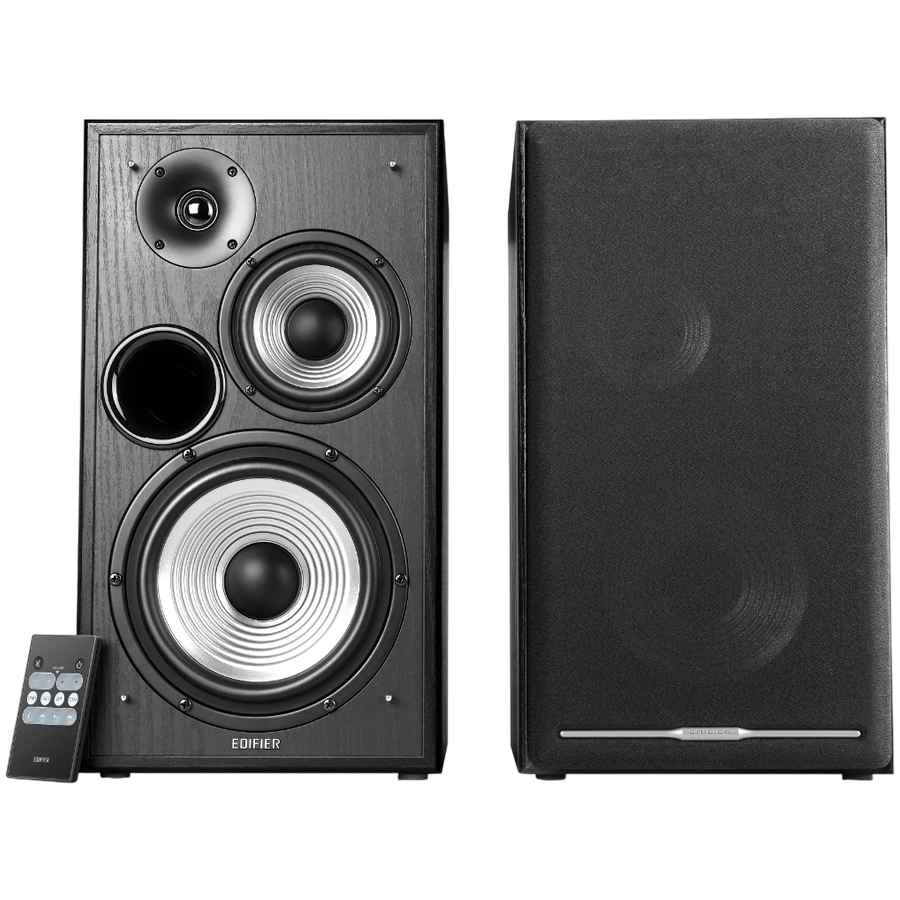Edifier R2750DB 2.0 Bookshelf Speakers, BT V5.1, Optical, Coaxial, RCA, 0.75-inch Tweeters, 4-inch Drivers, 6.5-inch Woofers, Sub-Out, 136W (RMS), Control Knobs and Remote Control, Black-photo 2