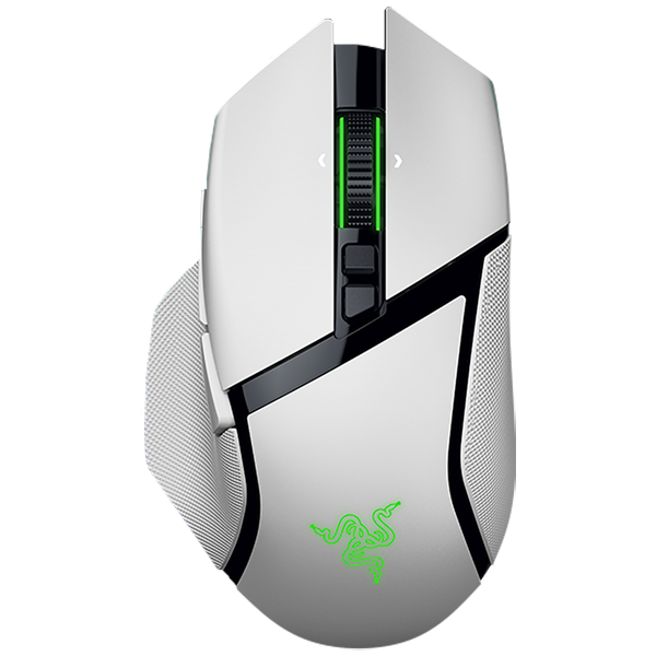 Razer Basilisk V3 Pro 35K, White, Gaming Mouse, HyperSpeed Wireless, Bluetooth, Focus Pro 35K Optical Sensor Gen-2, 35000 DPI, Configurable Razer HyperScroll Tilt Wheel, Up to 140 Hours on Razer™ HyperSpeed Wireless