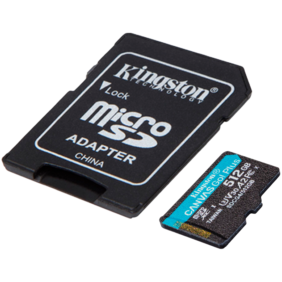 Kingston 512GB microSDXC Canvas Go Plus Gen4 200MB/s A2 U3 V30 Card + Adapter-photo 1