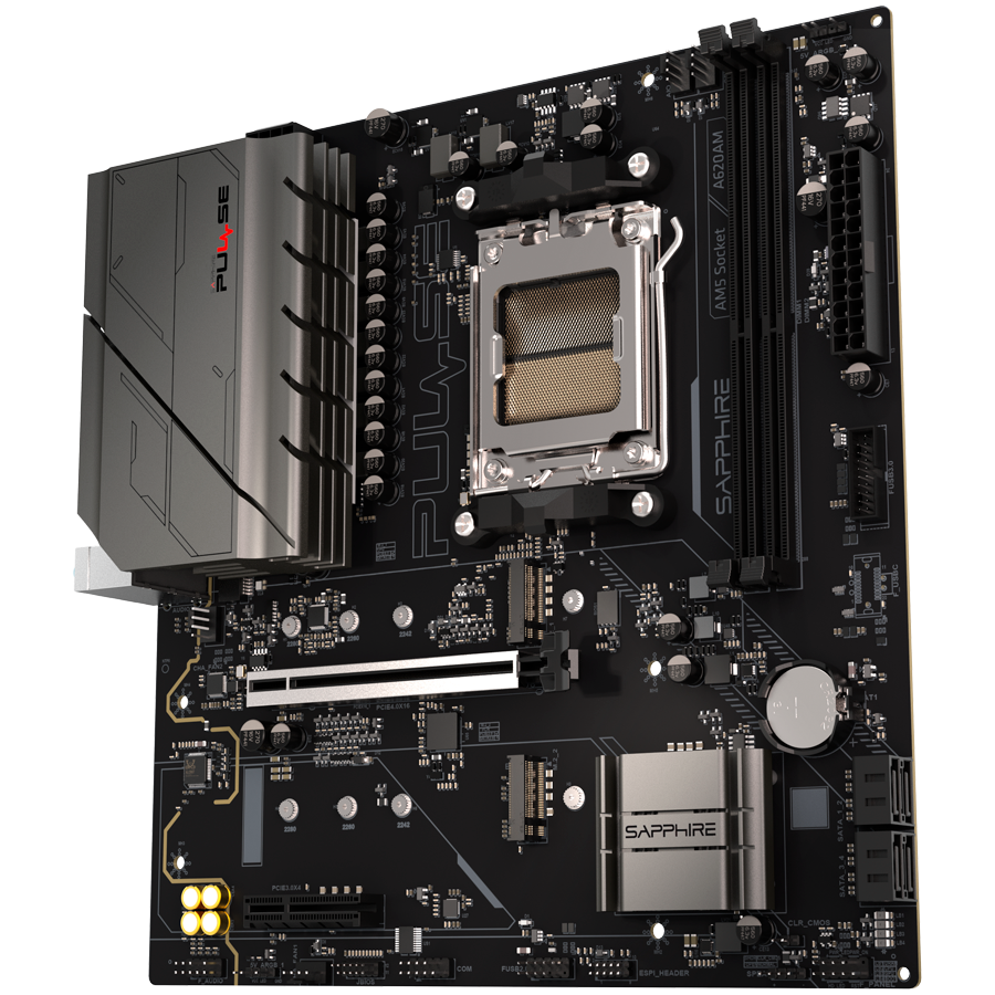 SAPPHIRE AMD PULSE A620AM Ryzen R3/R5, 2x DDR5, PCIE 4, 1x M.2 Gen4, 1x M.2 Gen3, LAN 1 Gbps, USB, MATX - Image 3