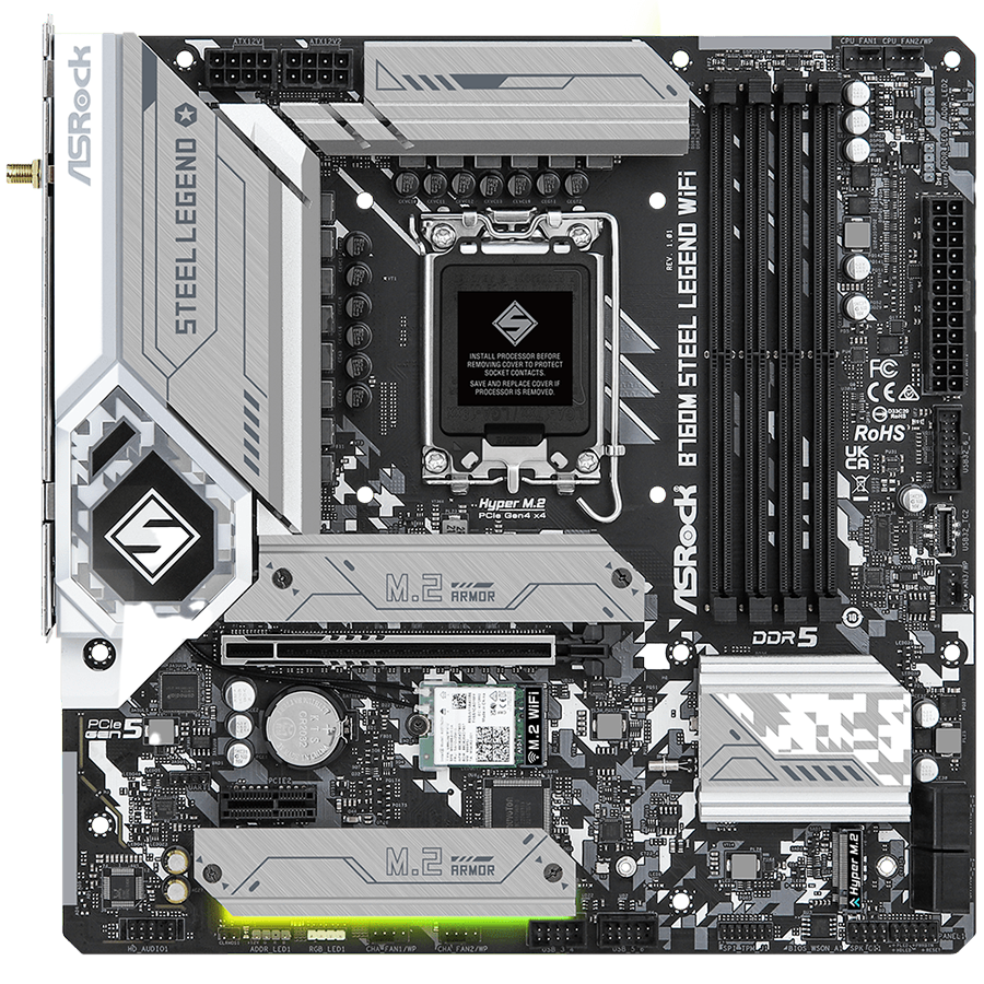 ASROCK B760M Steel Legend WiFi mATX LGA1700 DDR5 - Image 2