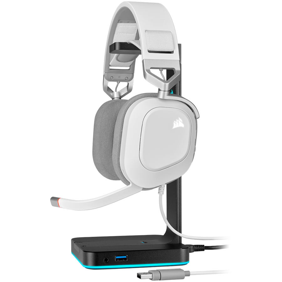 CORSAIR HS80 RGB USB Headset, White - EU-photo 3