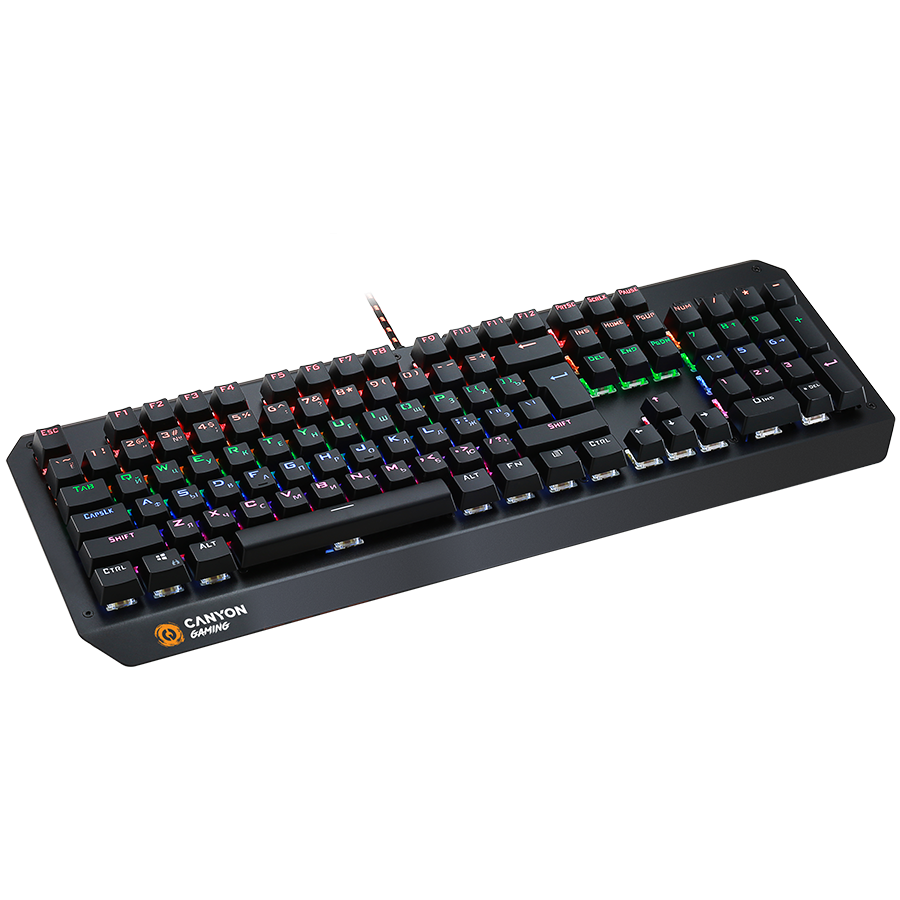 CANYON Hazard GK-6, Wired multimedia gaming keyboard with lighting effect, 108pcs rainbow LED, Numbers 104keys, EN double injection layout, cable length 1.8M, 450.5*163.7*42mm, 0.90kg, color black-photo 4