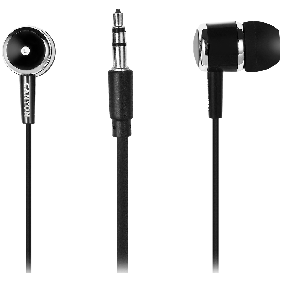CANYON Stereo earphones with microphone, Black - Image 2