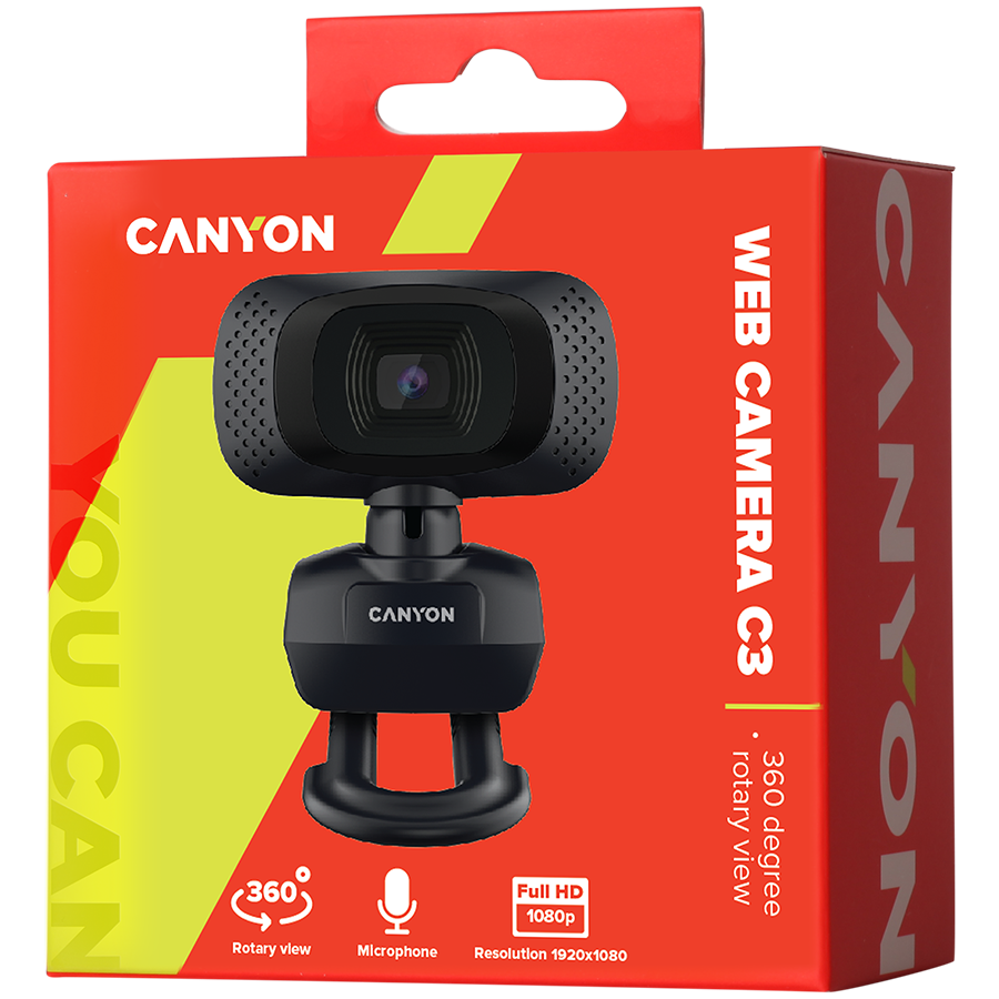 CANYON webcam C3 HD 720p Black - Image 2