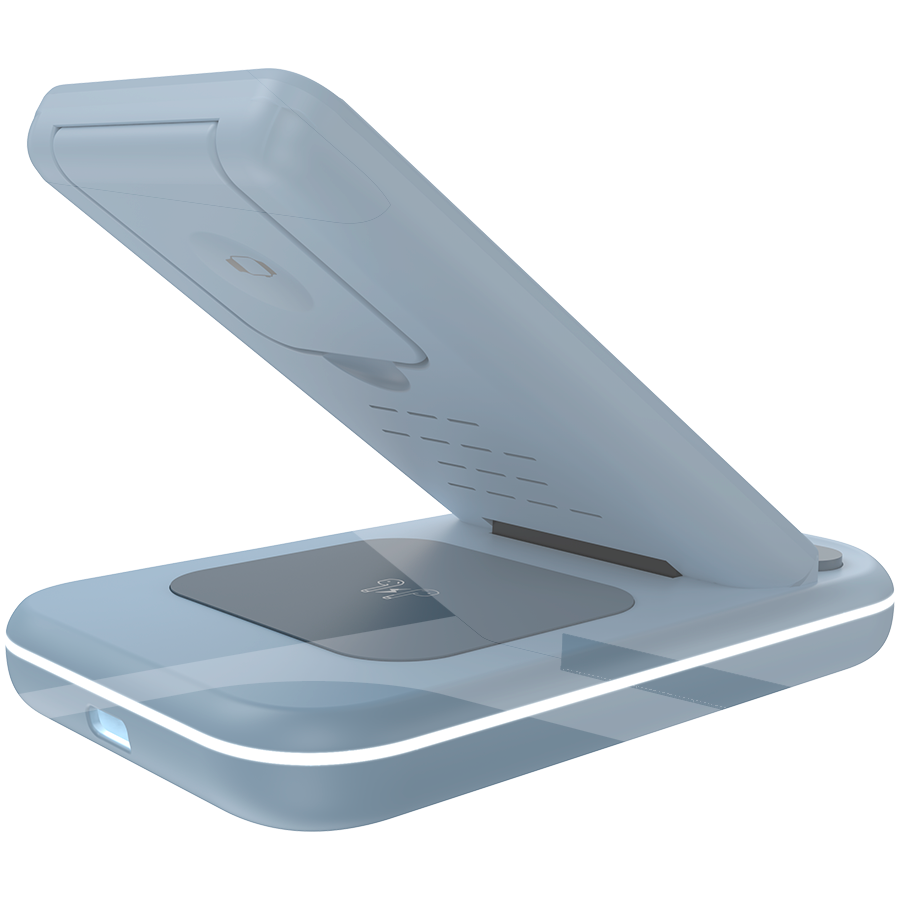 CANYON wireless charger WS-304 15W 3in1 Blue-photo 4