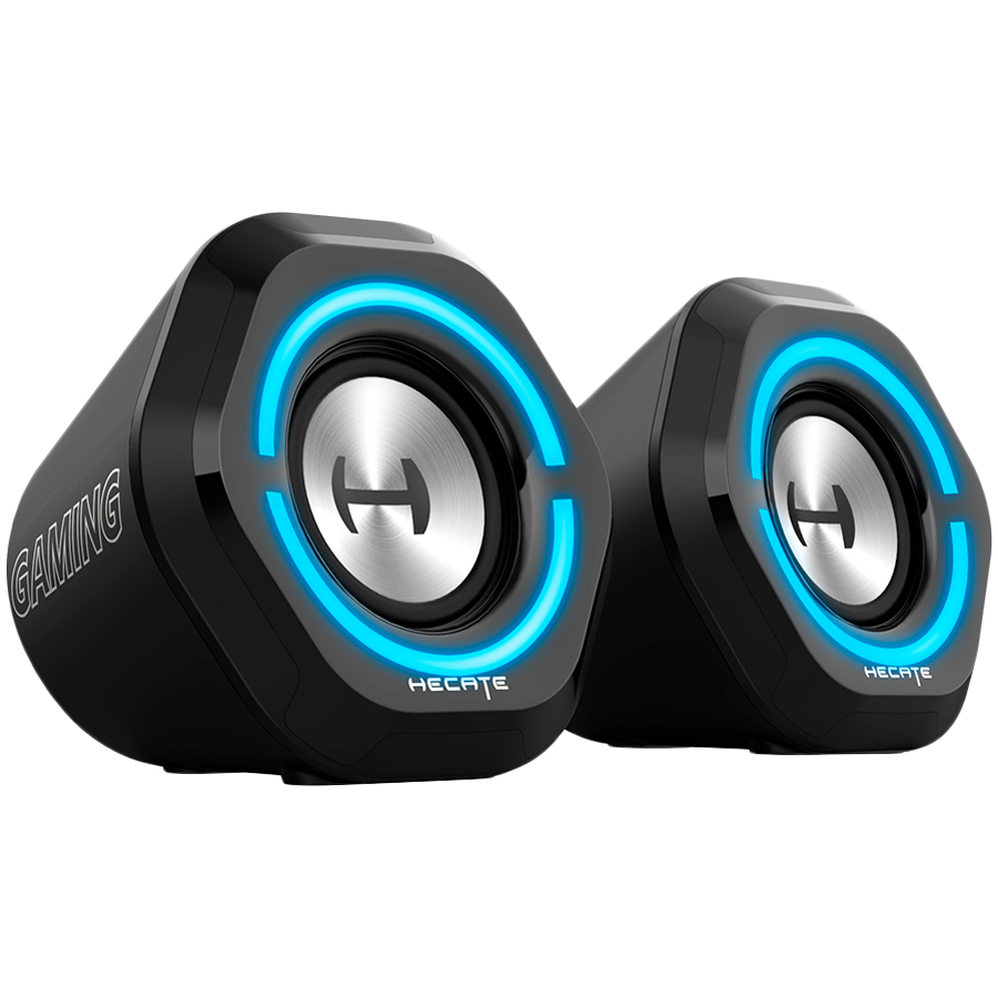 Edifier G1000 2.0 Audio System, BT V5.3, USB, AUX, 2.5-inch Drivers, RGB Lighting, 5W (RMS), Black-photo 1