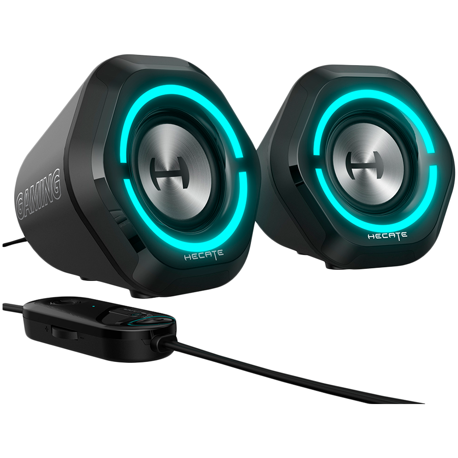 Edifier G1000 2.0 Audio System, BT V5.3, USB, AUX, 2.5-inch Drivers, RGB Lighting, 5W (RMS), Black-photo 4