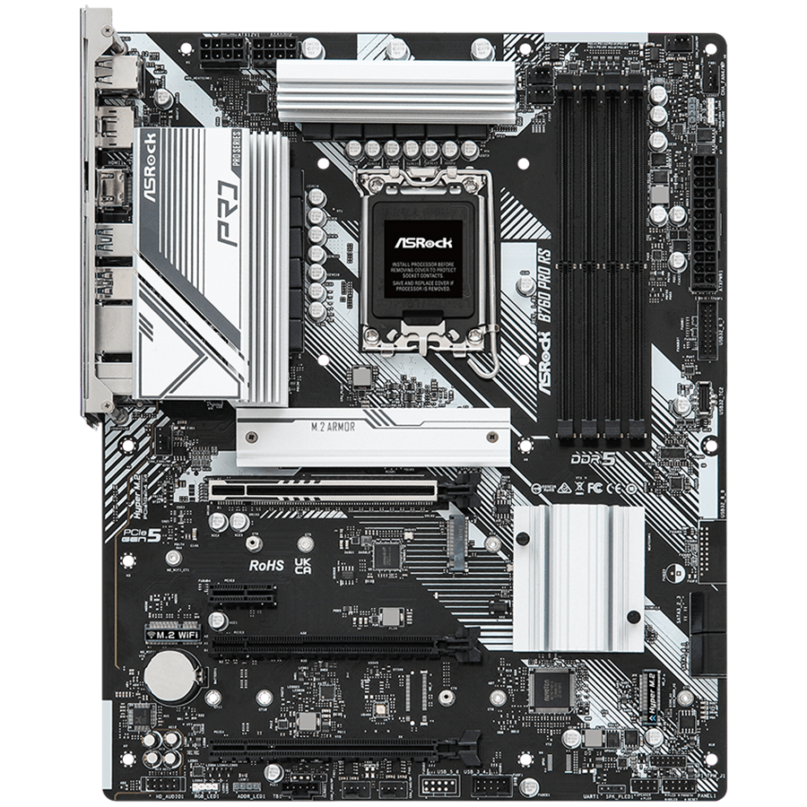 ASROCK MB Desktop B760 Pro RS (S1700, 4x DDR5, 1x PCIe 5.0 x16, 1x PCIe 4.0 x16, 1x PCIe 3.0 x16, 1x PCIe 3.0 x1, 2x Hyper M.2 PCIe Gen4x4, 1x M.2 PCIe Gen 4x2, 4x SATA3, 2x USB-C, 6x USB 3.2, 4x USB 2.0, 1xRJ-45 2.5GB, 1x HDMI, 1x DP, ATX-photo 1