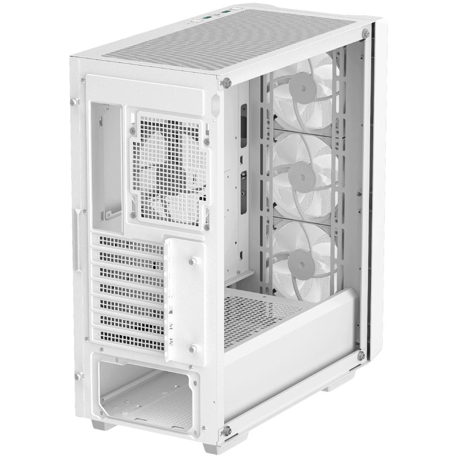 DeepCool CC560 MESH WH V2, Mid Tower, Mini-ITX/Micro-ATX/ATX, 2xUSB3.0, 1xAudio, 4x120mm Pre-Installed ARGB Fans, Tempered Glass, Mesh Panel, White, R-CC560-WHAMA4-G-2 - Image 5