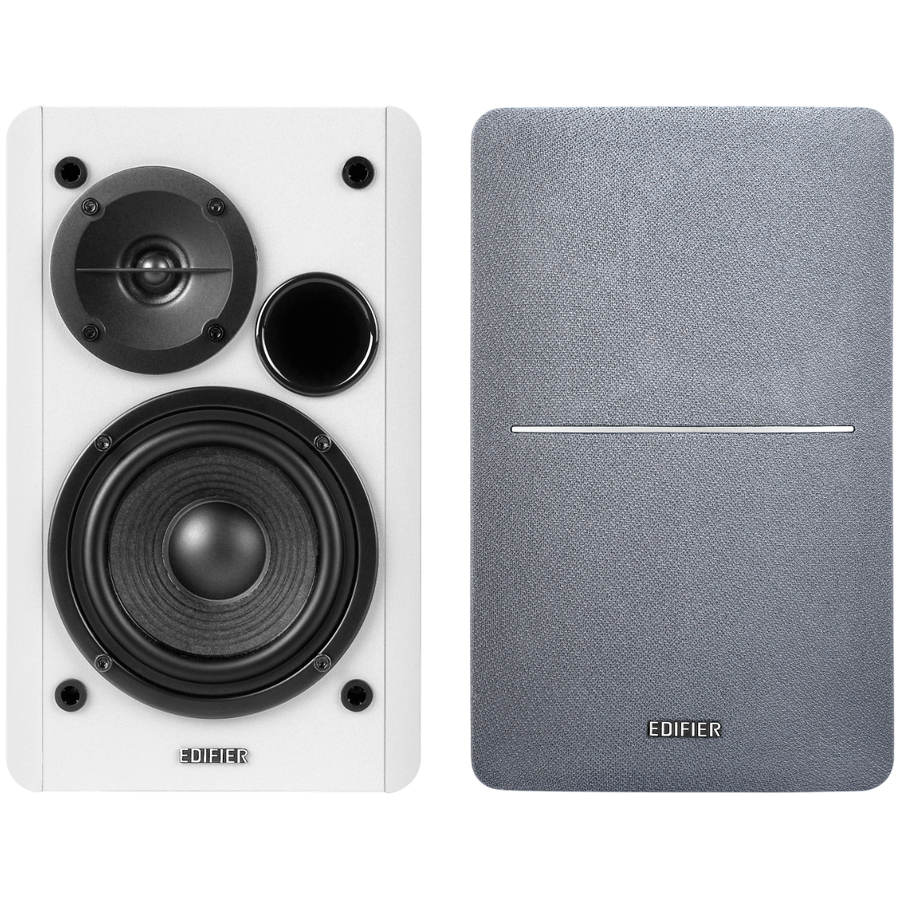 Edifier R1280T 2.0 Bookshelf Speakers, RCA, 0.5-inch Tweeters, 4-inch Drivers, 42W (RMS), Control Knobs and Remote Control, White-photo 2