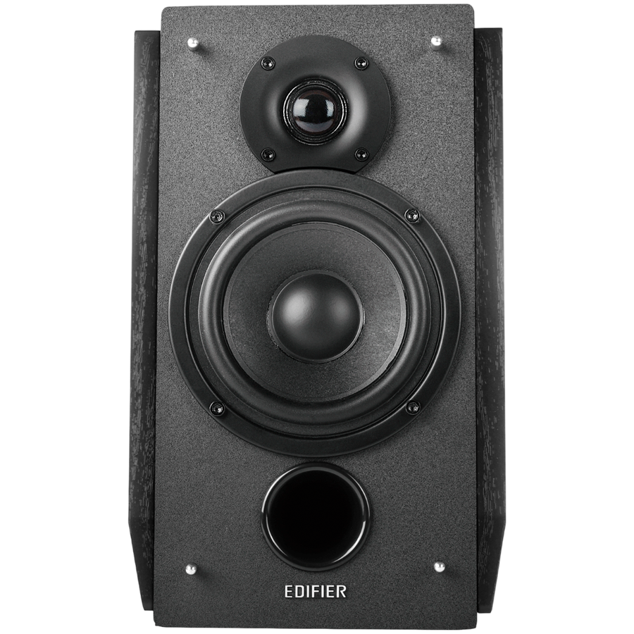 Edifier R1855DB 2.0 Bookshelf Speakers, BT V5.1, Optical, Coaxial, RCA, 0.75-inch Tweeters, 4-inch Drivers, Sub-Out, 70W (RMS), Control Knobs and Remote Control, Matte Black-photo 3