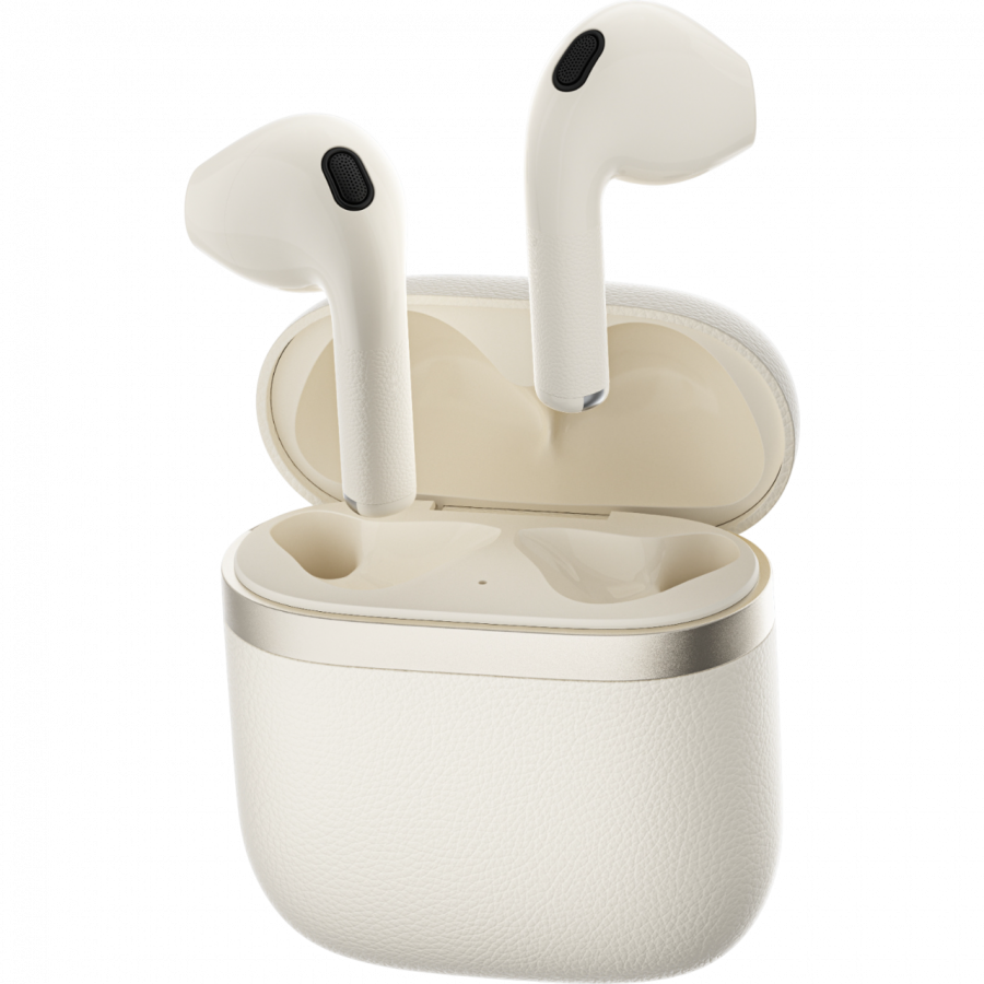 Edifier W200Ts TWS Earbuds, BT V5.3, Touch controls, Up to 22H Battery, USB-C, IP54, Ivory-photo 1