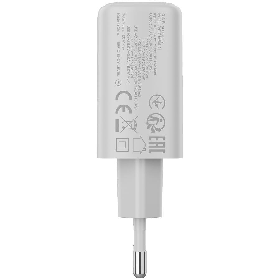 CANYON charger OnCharge 200 20W 1xPD 1xQC EU White - Image 3