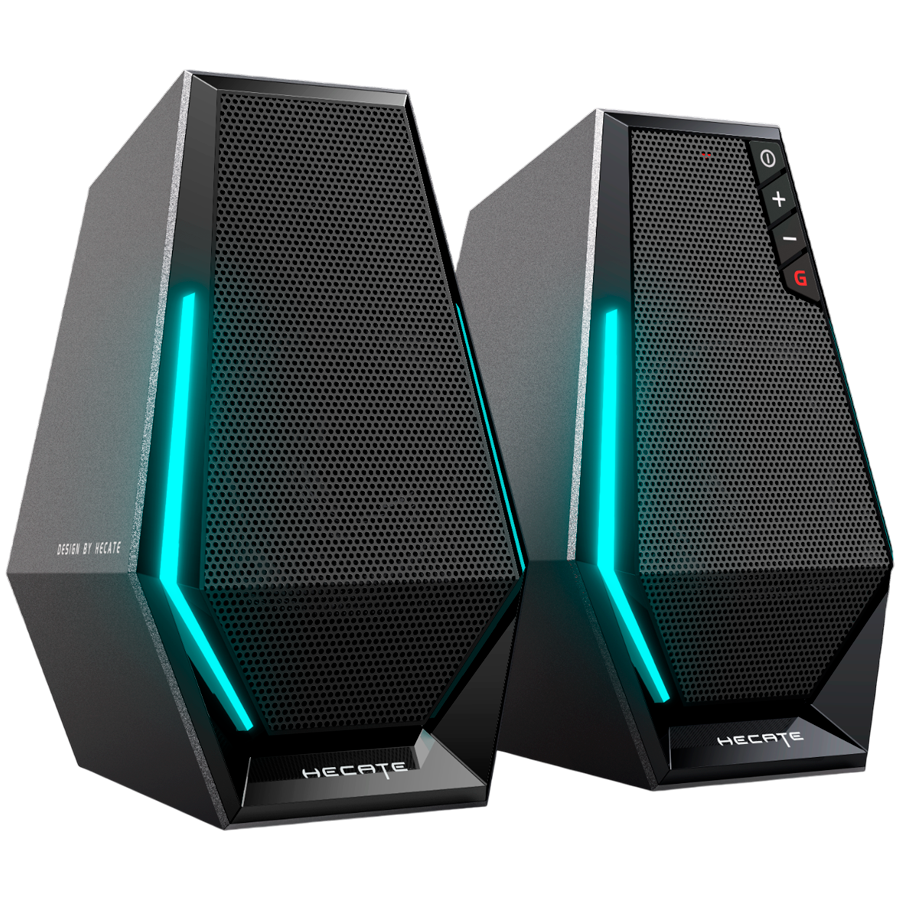 Edifier G1500 2.0 Audio System, BT V5.3, USB, AUX, 2.5-inch Drivers, RGB Lighting, 5W (RMS), Black-photo 1