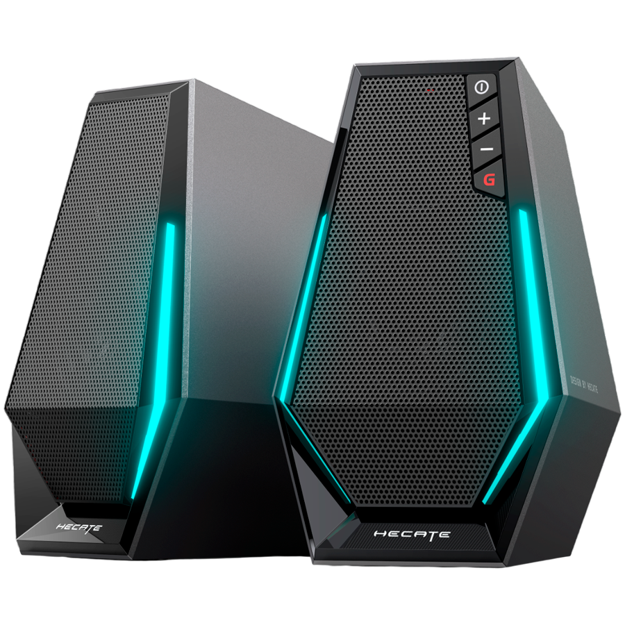 Edifier G1500 2.0 Audio System, BT V5.3, USB, AUX, 2.5-inch Drivers, RGB Lighting, 5W (RMS), Black