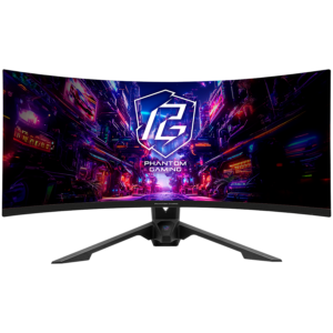 Asrock Curved Gaming Monitor, 34" WQHD(3440x1440) 1500R VA, 180 Hz, 123% sRGB, 3000:1, 550 cd/m², 178º/178º, 1ms (MPRT), Flicker-free, Height, Swivel, Tilt, 2x 2W, 2x HDMI 2.0, 2x DP 1.4, 5x USB 3.2, 1x Audio Jack (3.5mm), Wi-Fi Antenna, 3Y