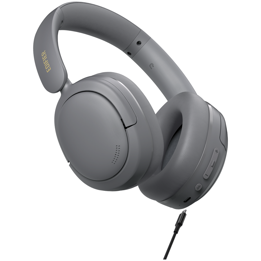Edifier W800BT SE Wireless Over-Ear Headphones, 40mm Dynamic Titanium-Coated Drivers, BT V5.4, Multipoint Connection, AI Call Noise Reduction, Up To 45H Battery, USB-C, Gray-photo 1