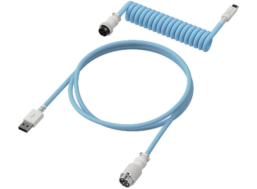 Кабел за клавиатура HyperX Coiled Cable USB-C Light Blue-White - Image 2