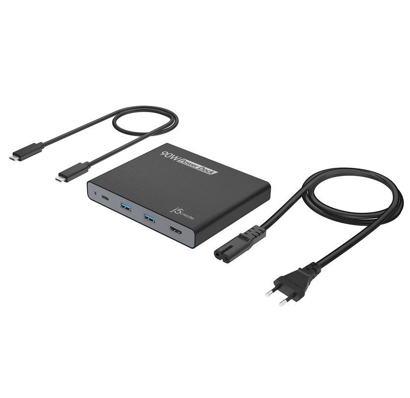 Докинг станция j5create JCDP392 90W Built-in USB-C, Travel Dock - Image 3