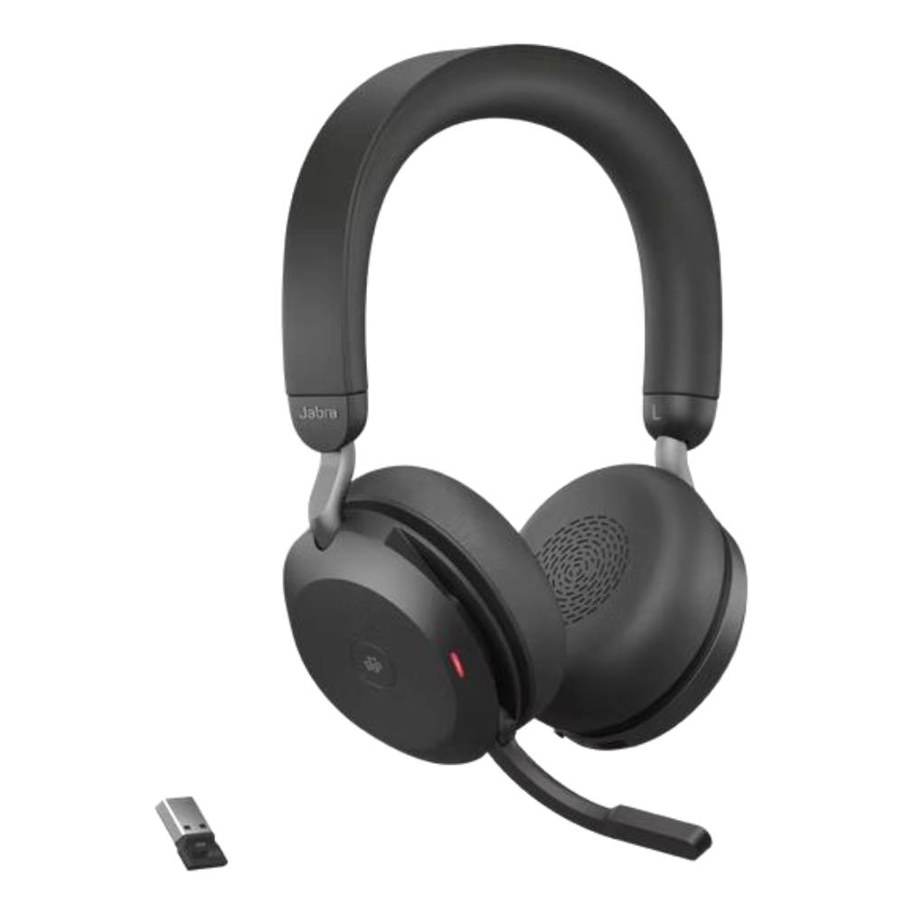 Jabra Evolve2 75 стерео слушалки, Bluetooth, Link 380, ANC, MS, USB-C - USB-A, зарядна стойка, черни - Image 3