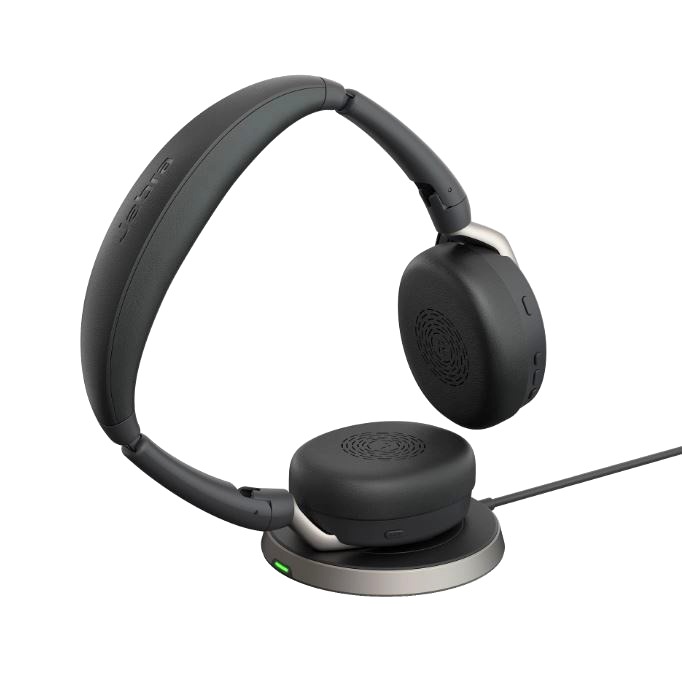 Jabra Evolve2 65 Flex стерео слушалки, Bluetooth, USB-C, ANC, зарядна подложка, черни - Image 4